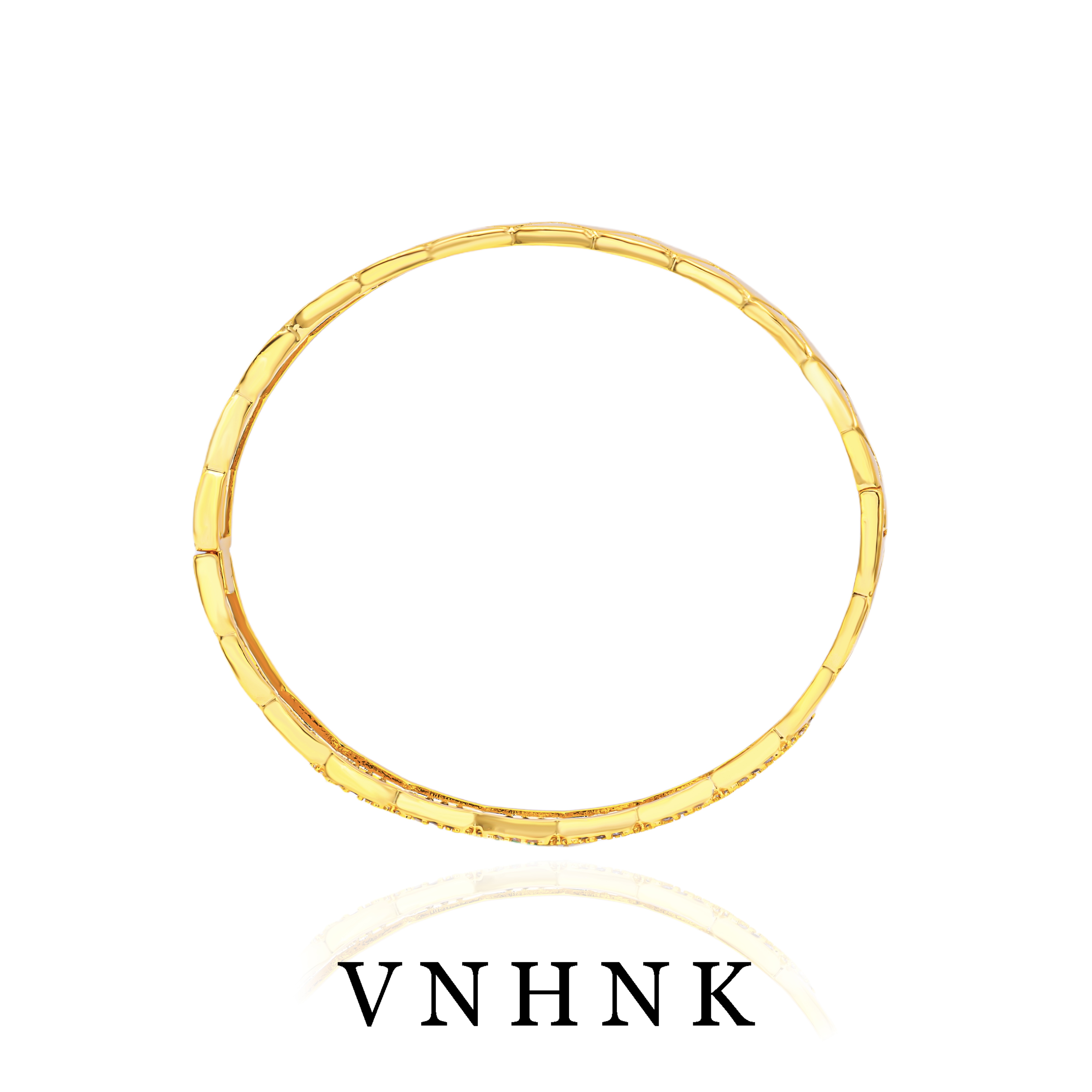 铜合金合成锆石手镯 美可儿  D682   金色 (50x55mm）气质手镯