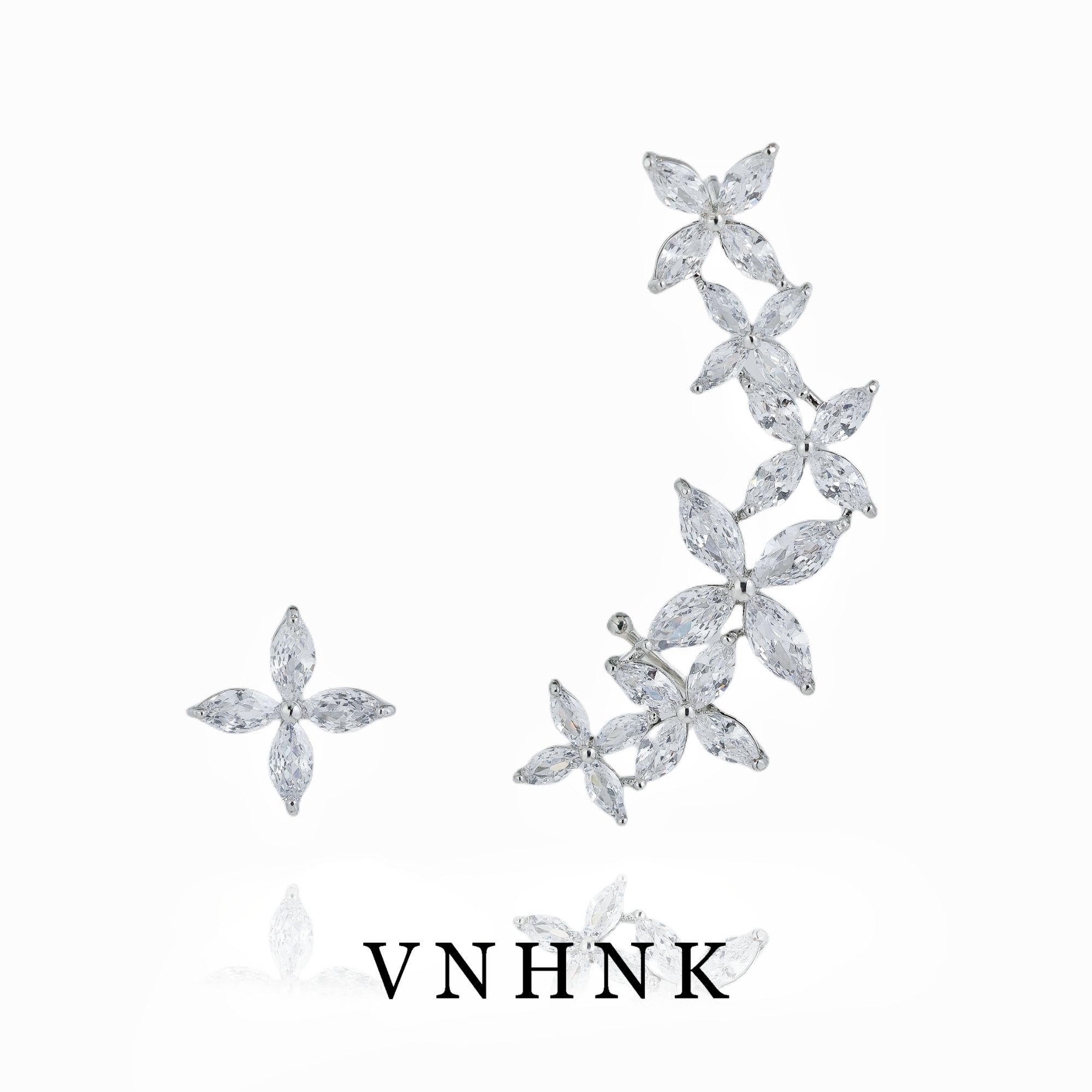 铜合金合成锆石耳饰 美可儿   K140   银色气质时尚耳环