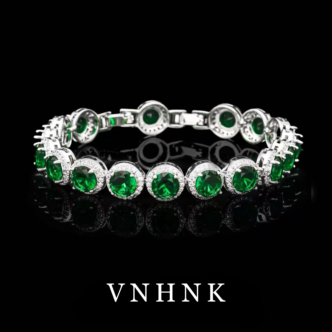 铜合金合成锆石手链 美可儿  G453   绿色（19cm）时尚气质百搭手链