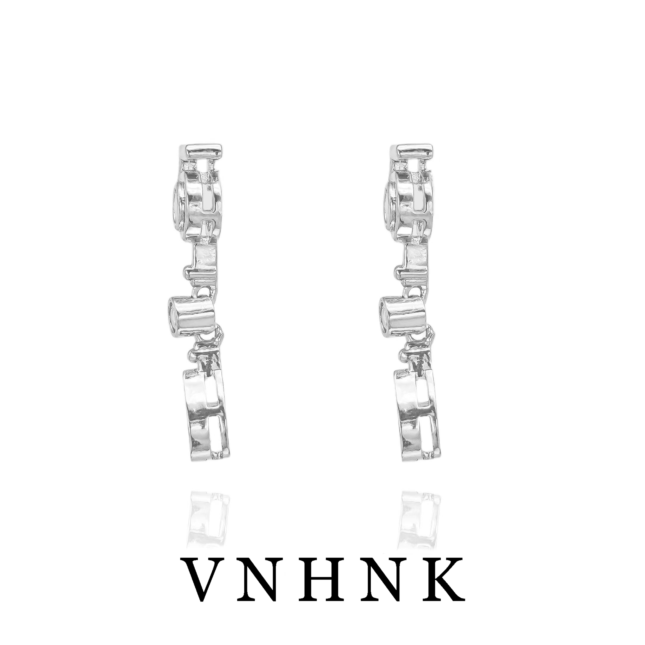 铜合金合成锆石耳饰 美可儿   H580    银色气质时尚耳环