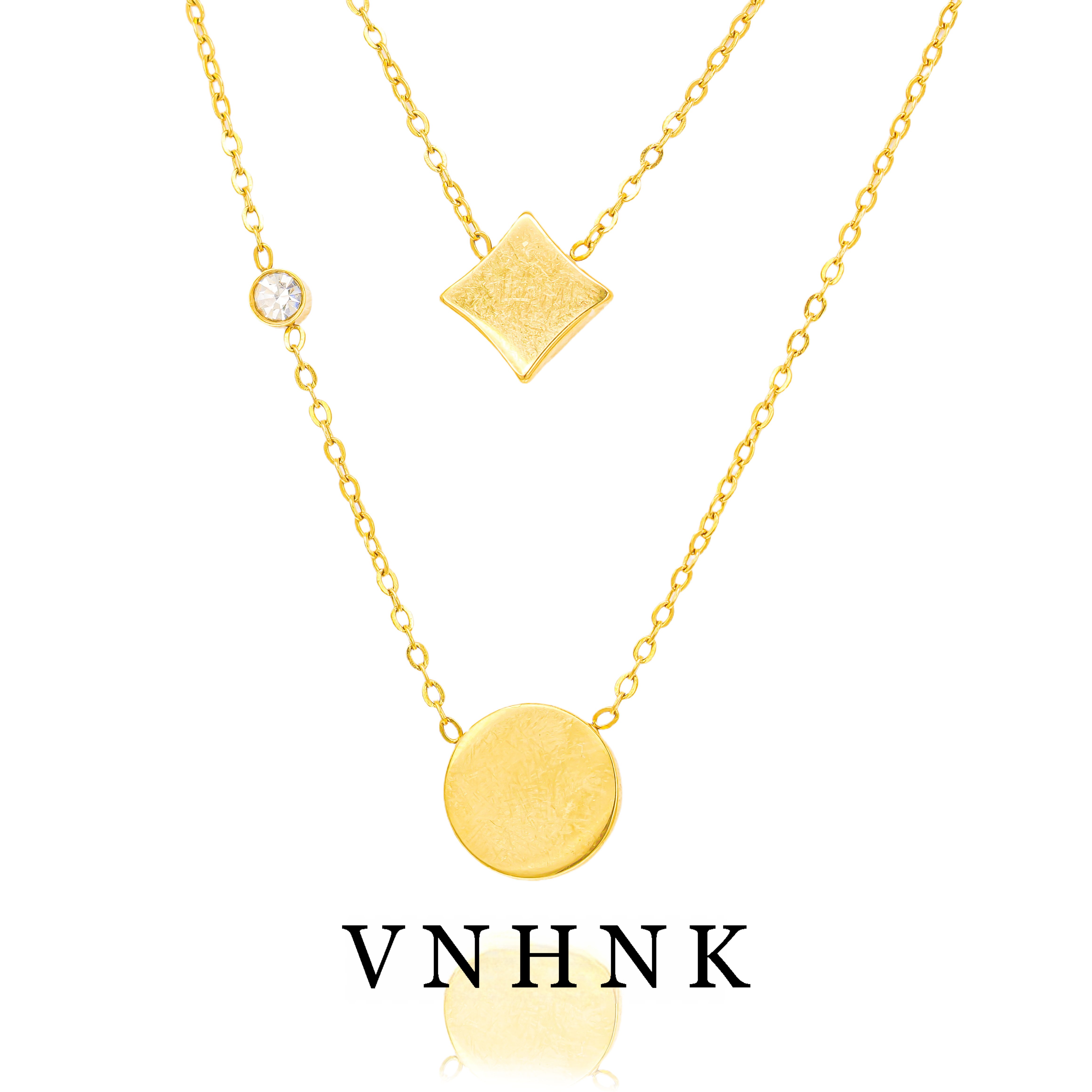 钛钢合成锆石项链 美可儿    Q372    金色（41cm）时尚气质项链