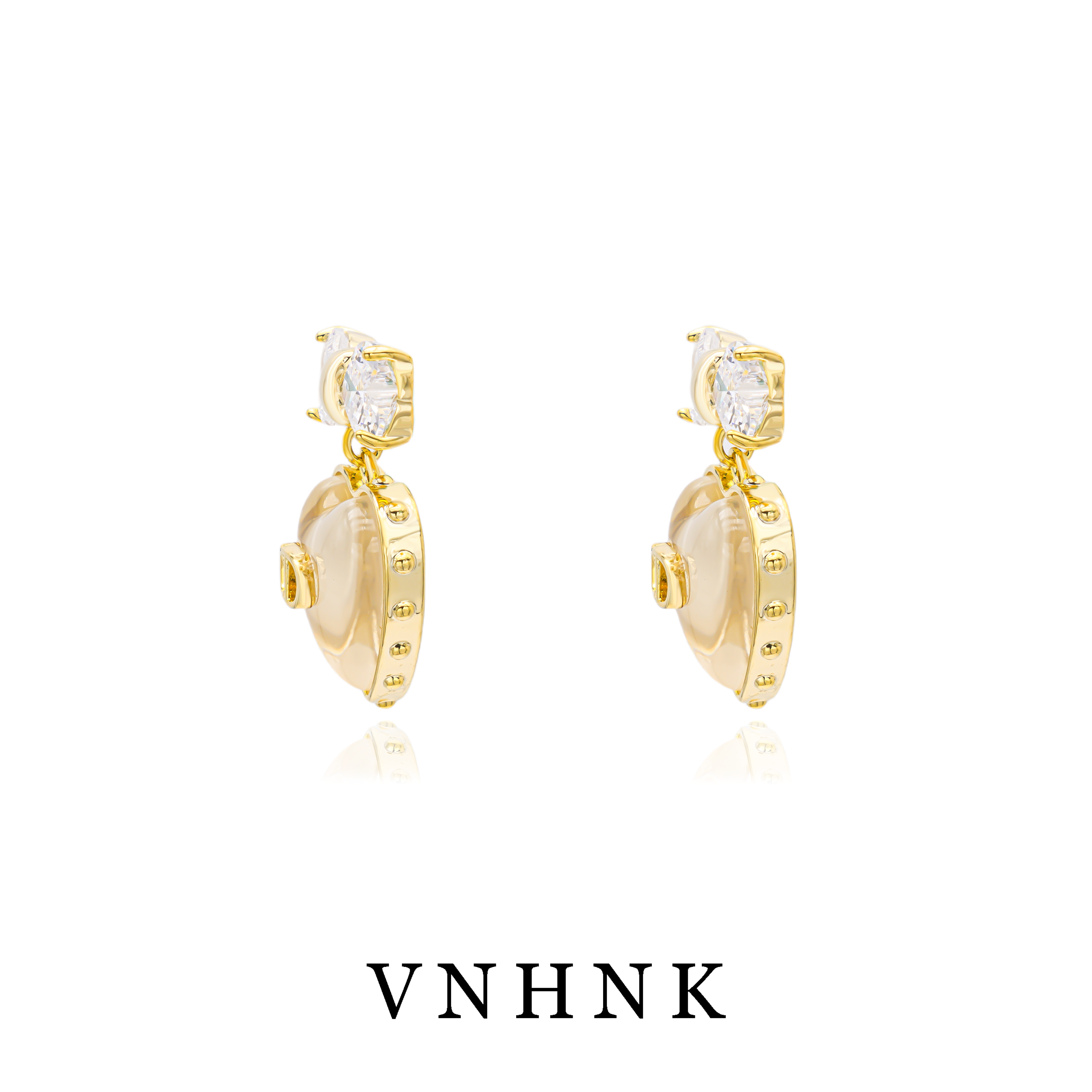 铜合金合成锆石耳饰 美可儿   G376   金色时尚百搭耳环