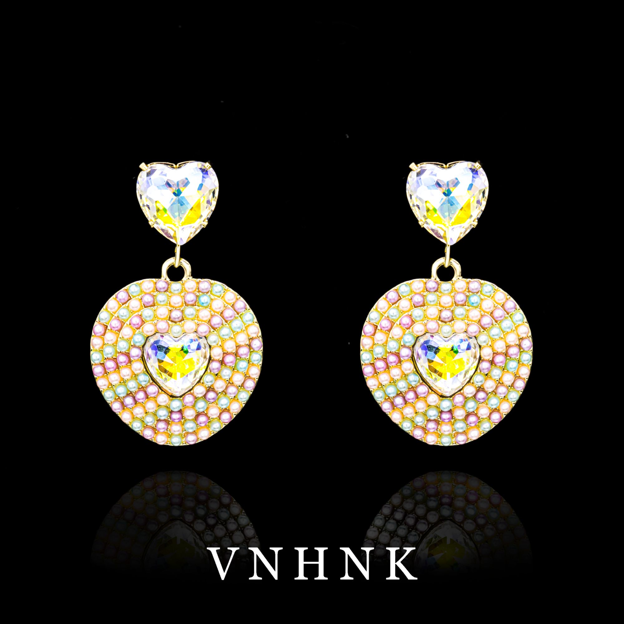 铜合金合成锆石耳饰 美可儿  B469  彩色简约时尚小众百搭耳环