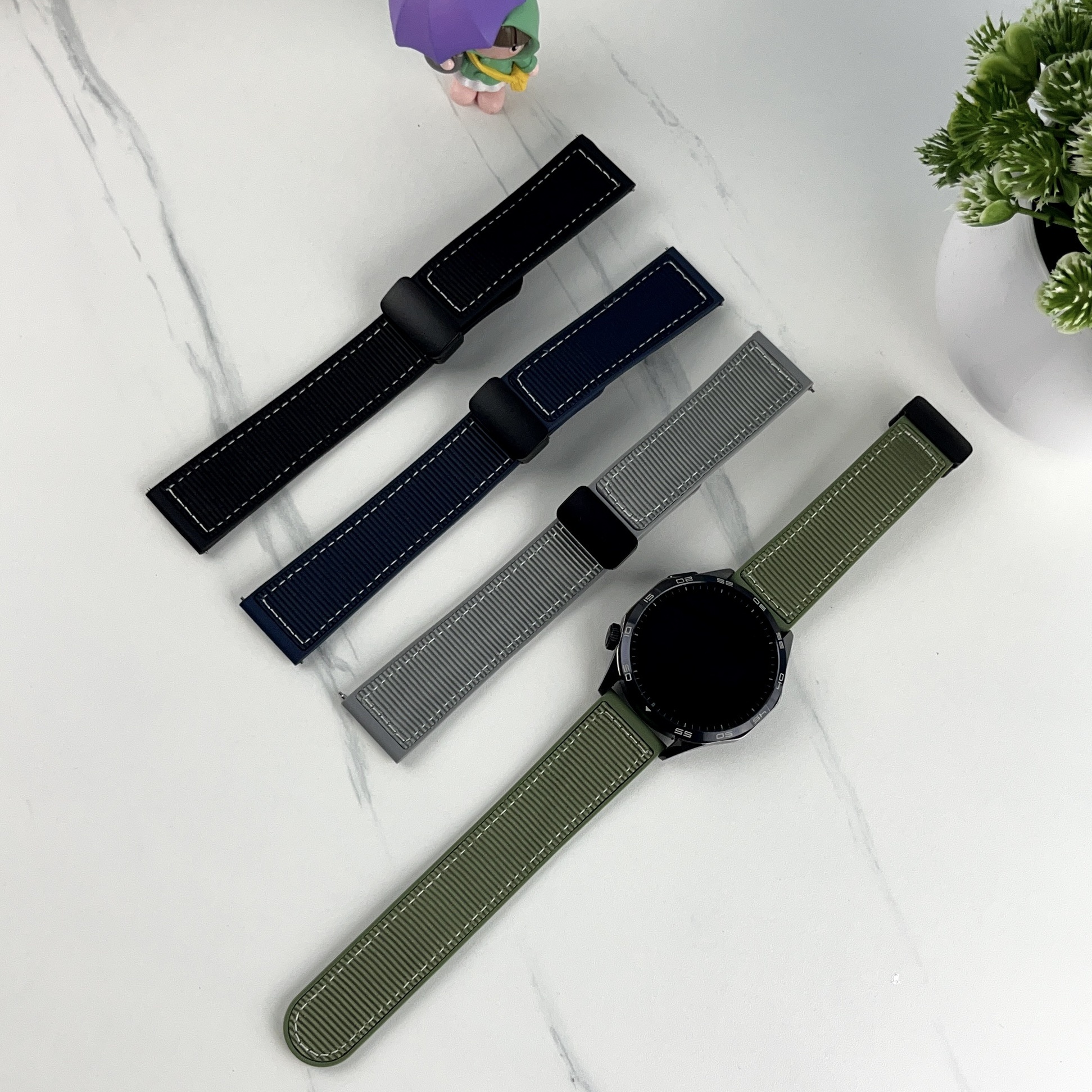 适用华为GT5/watch4pro表带GT4硅胶编织watch3pro荣耀休闲gt4表带