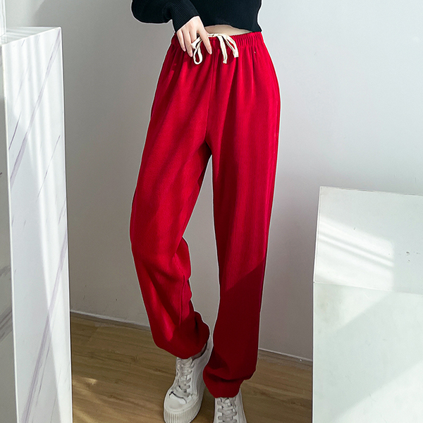 冬-K2258欧棉绒加厚卫裤武术训练太极练功裤男女同款直筒裤