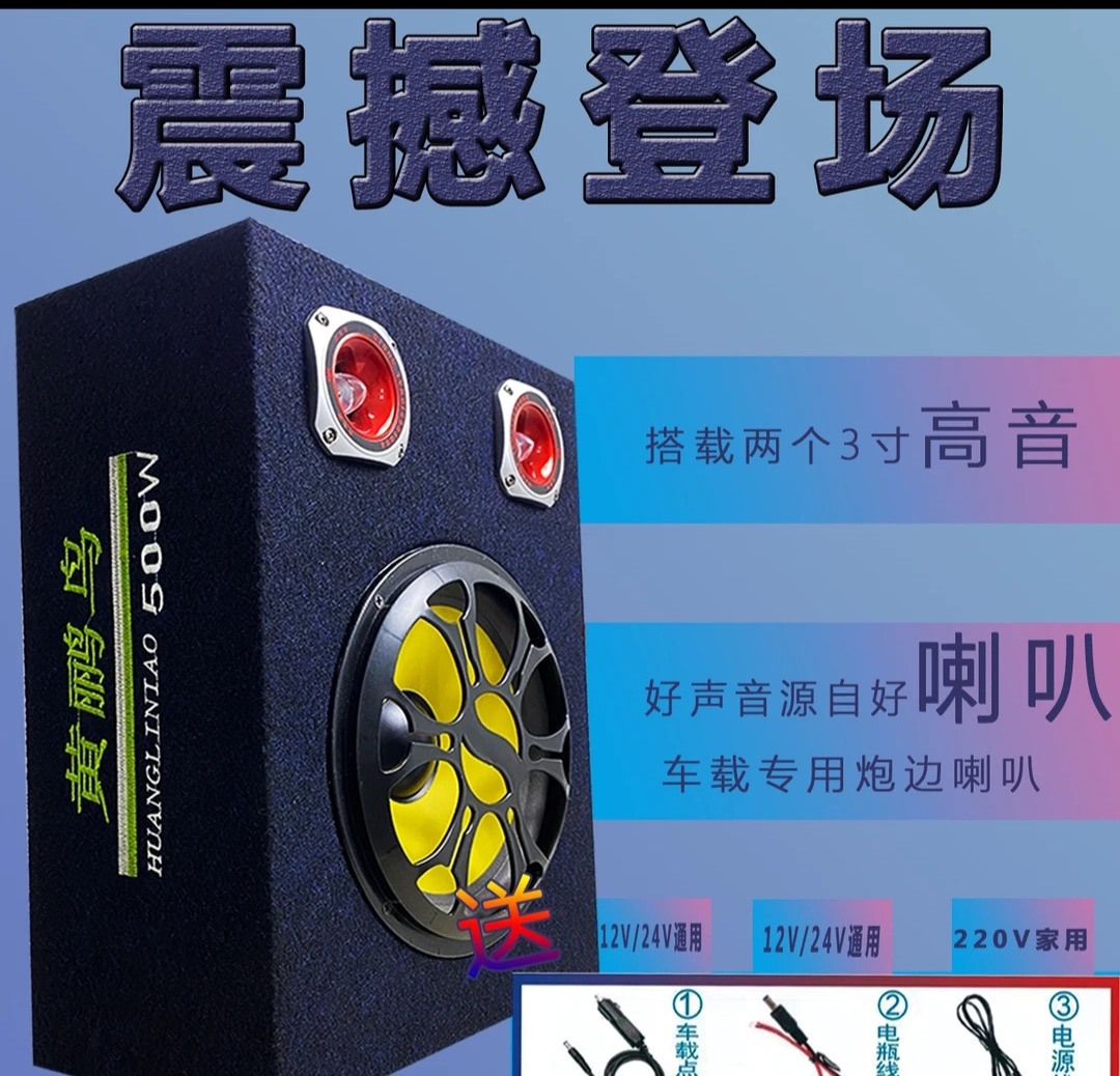 6寸8寸/10寸车载家用大功率蓝牙低音炮12V24V220V音箱电脑蓝牙