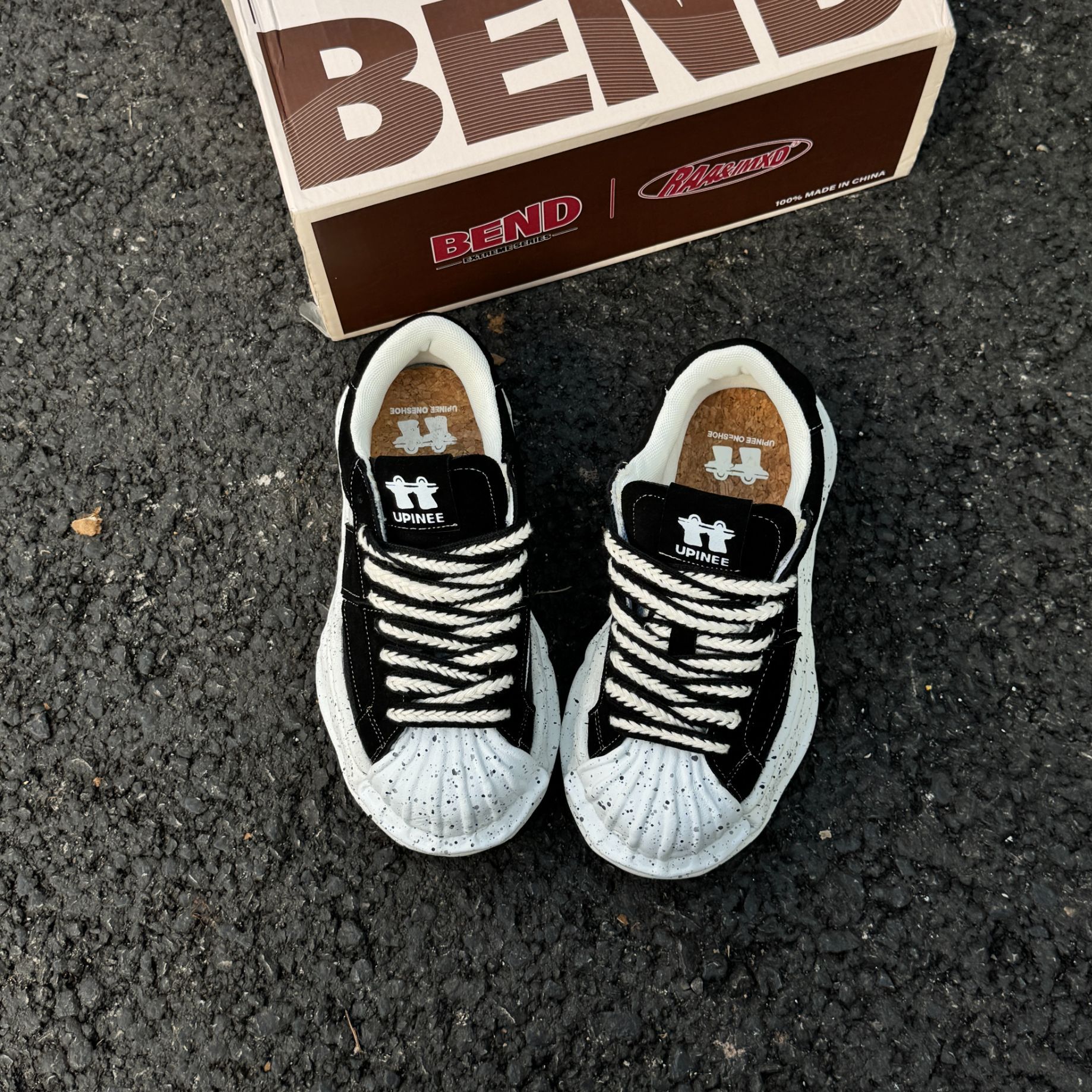 （ONESHOE潮搭专属）黑色泼墨男女款2025新款情侣鞋UP39960B