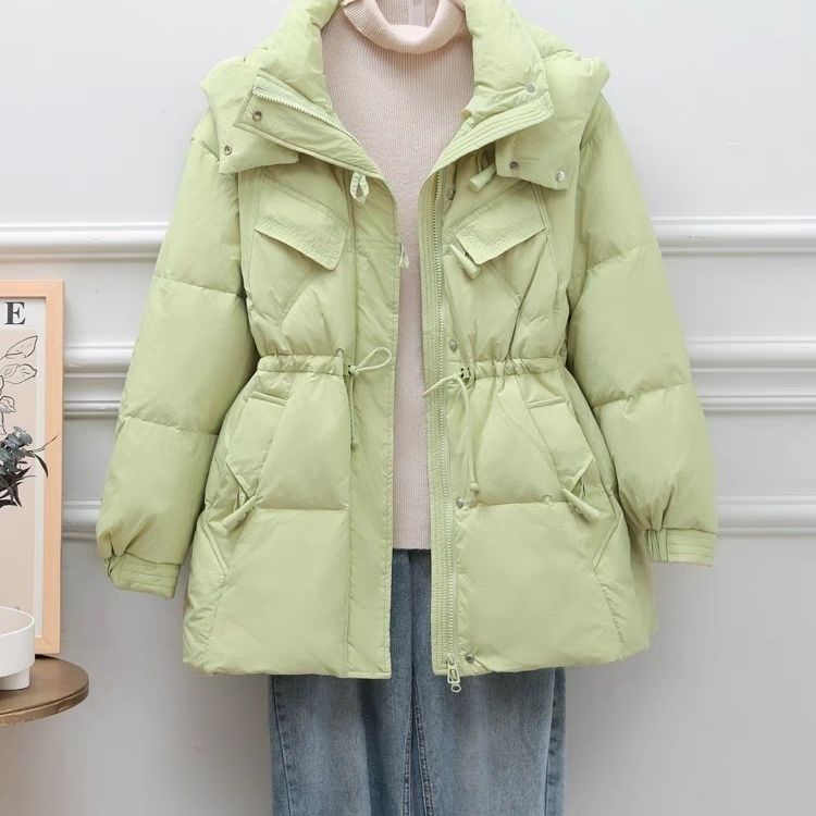 羽绒服2023冬季新款时尚牛角扣羽绒服女短款显瘦收腰小个子外套潮