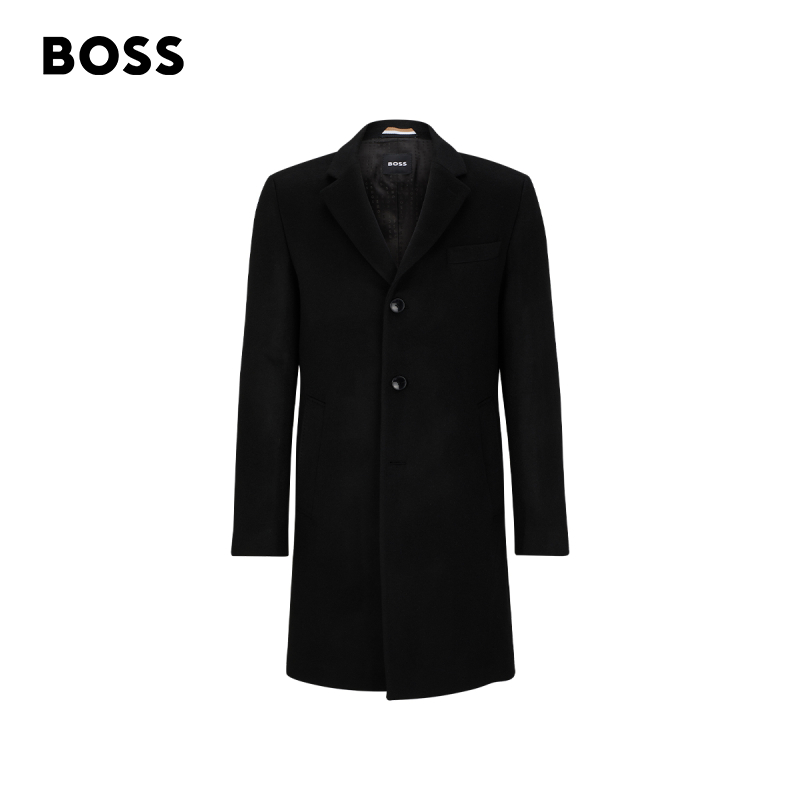 BOSS雨果博斯 男士2023秋冬休闲羊毛加羊绒修身版型外套50502327