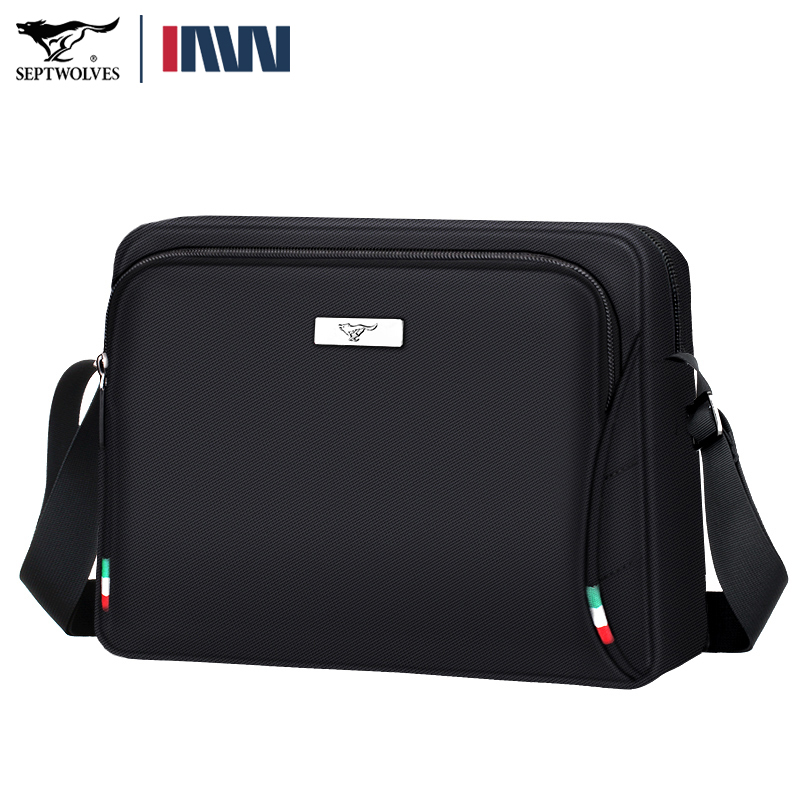 七匹狼男包收银商务单肩包时尚牛津布包出行休闲包轻便男士包包