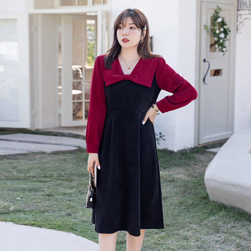 绮娑大码女装针织连衣裙厚2025新款裙子冬宽松显瘦胖mm中长A字裙
