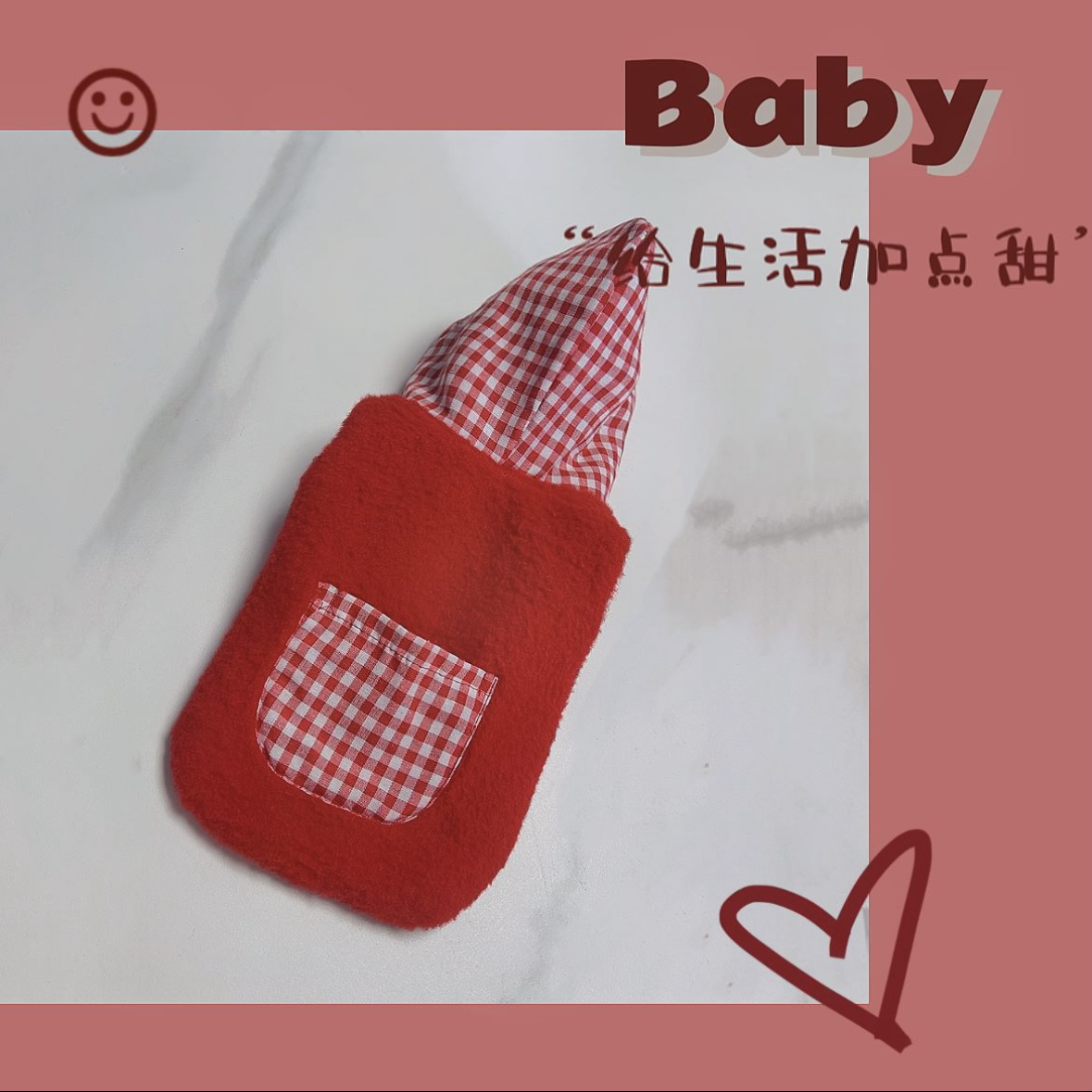 喜洋洋正红色双面穿加绒加厚马甲宠物衣服冬季保暖猫狗通用