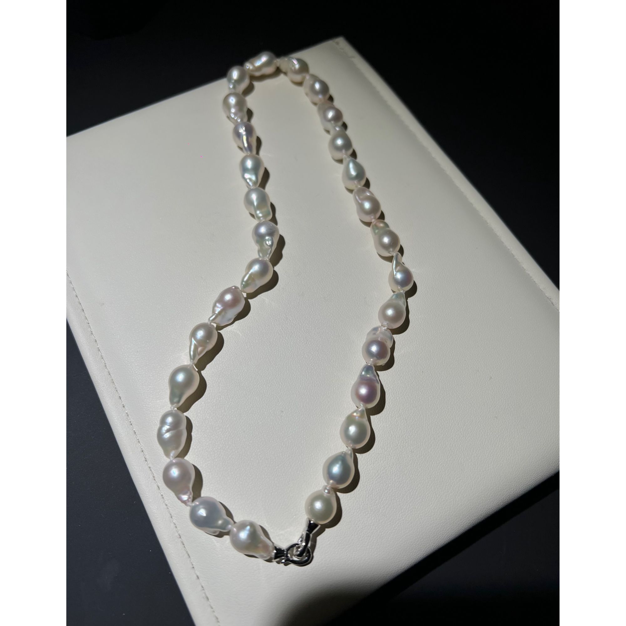 JUNMU小点位极光9-11mm异形巴洛克强光珍珠颈链多样性发货发一