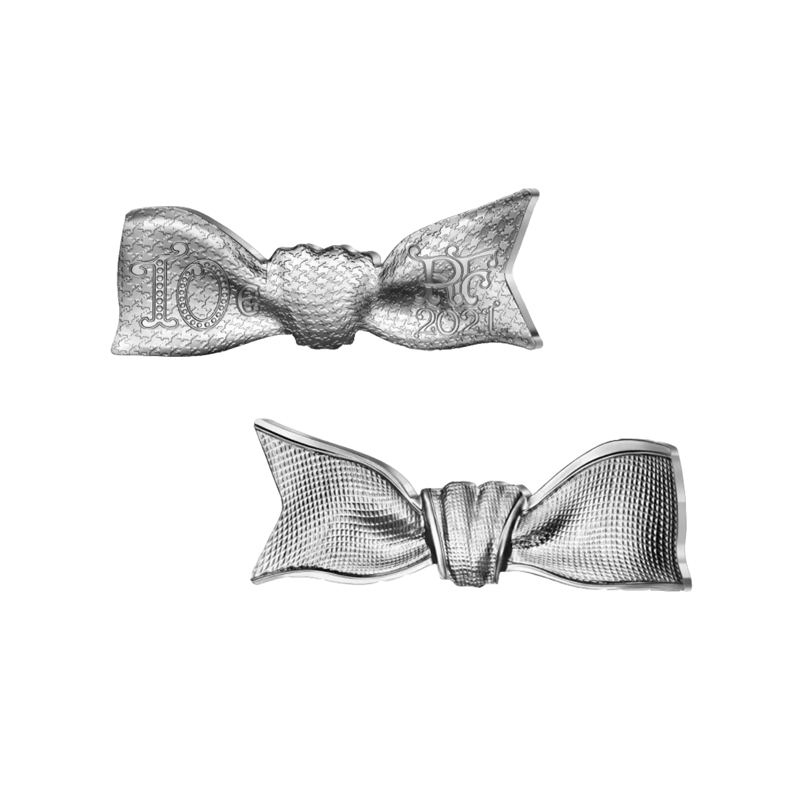 【法国造币厂】法国瑰宝系列迪奥75周年蝴蝶结异形银币