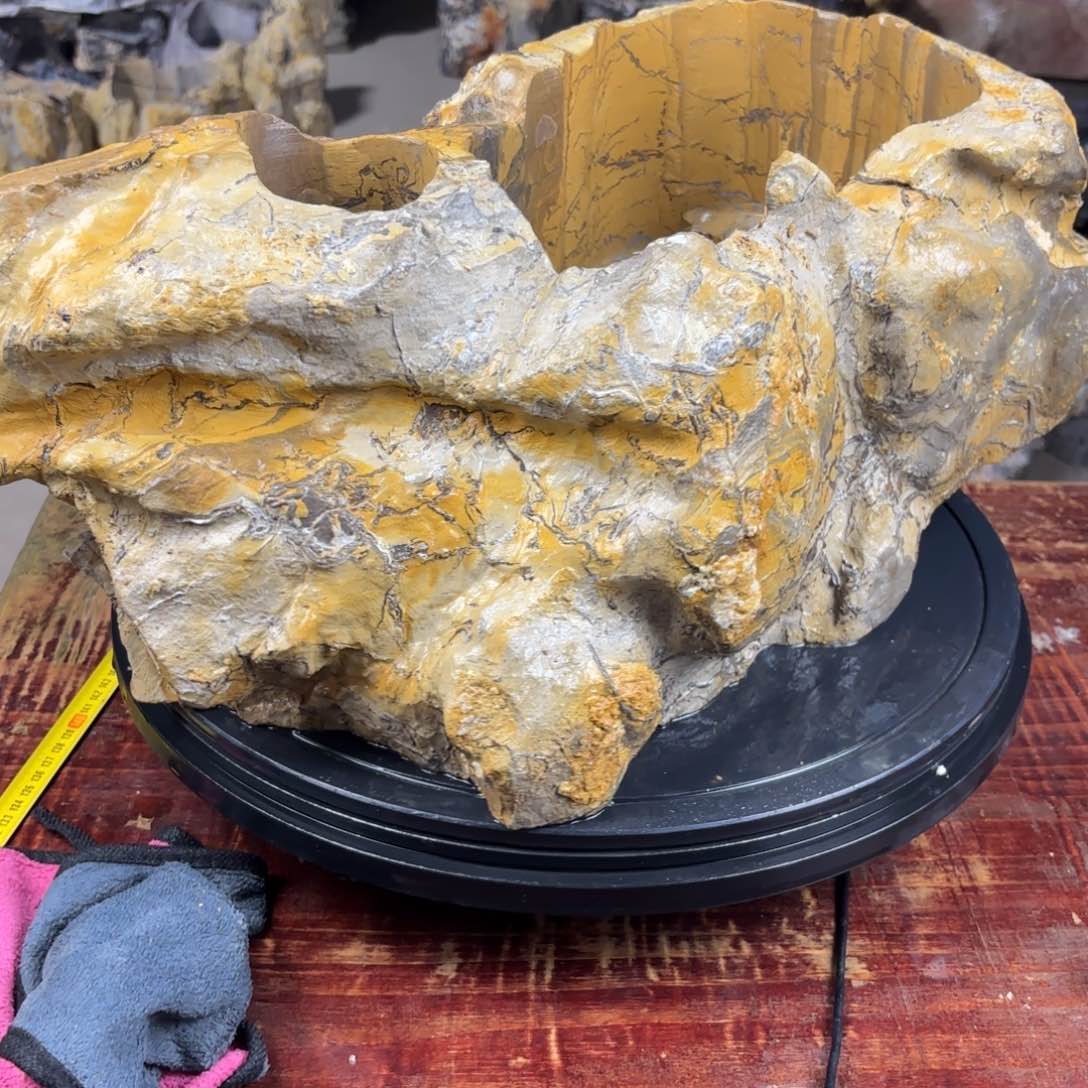 石头益*灵璧石花盆 天然外形