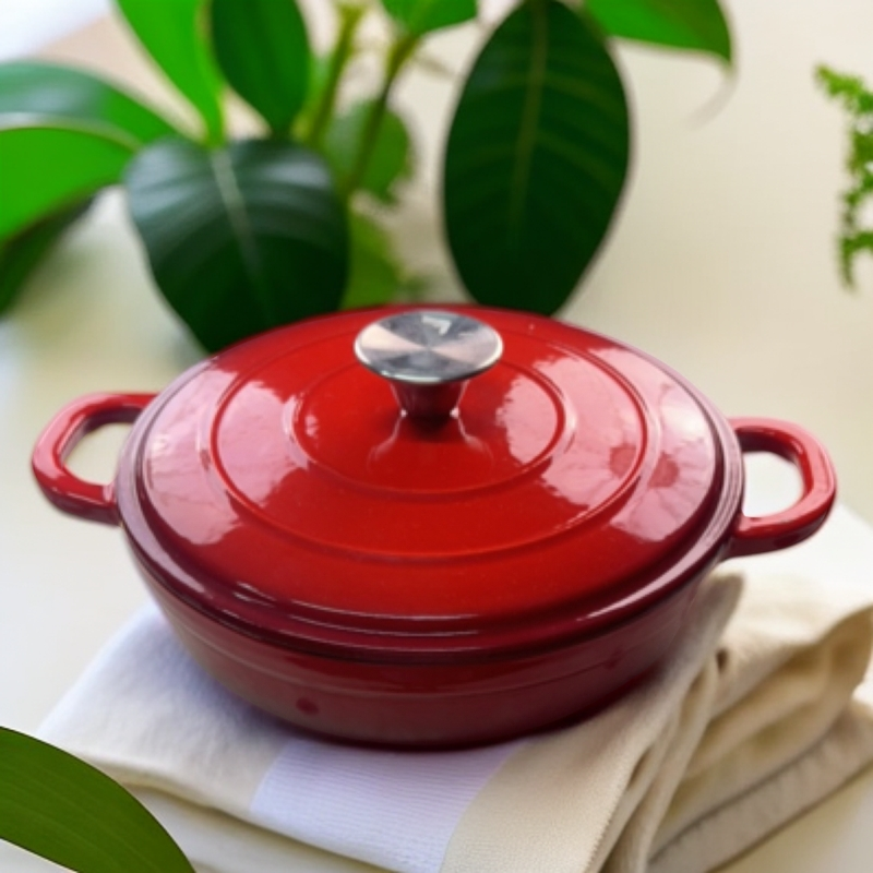 锦诚珐琅锅23cm渐变樱桃红内白海鲜锅