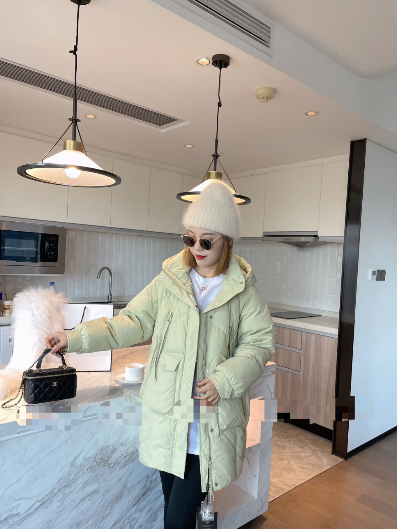 李木子 拉链款中长款羽绒服23889