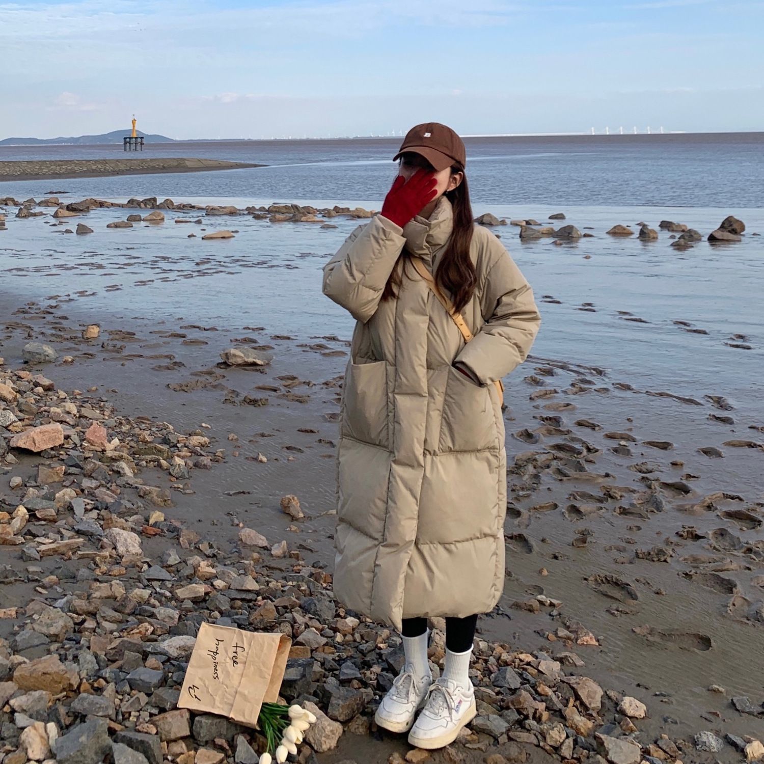 一只ins西由90白鸭绒洋气羽绒服女中长款冬季韩版加厚立领高档款