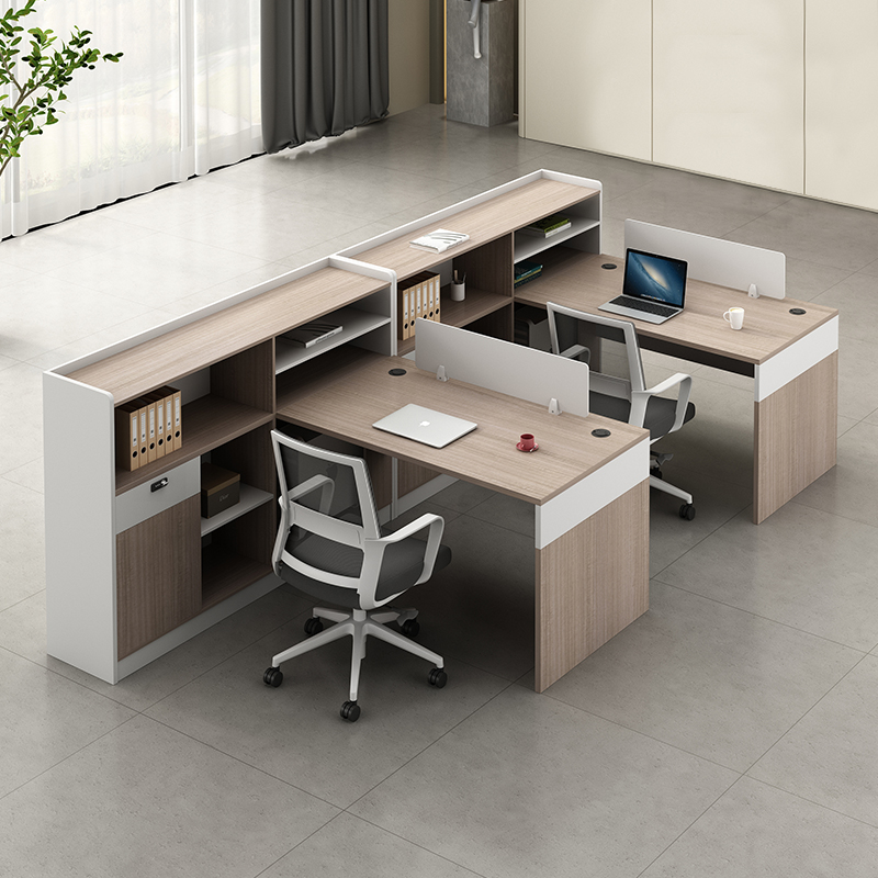 梵箭办公桌员工屏风位卡座财务桌2人位4工位简约现代六人桌椅组合