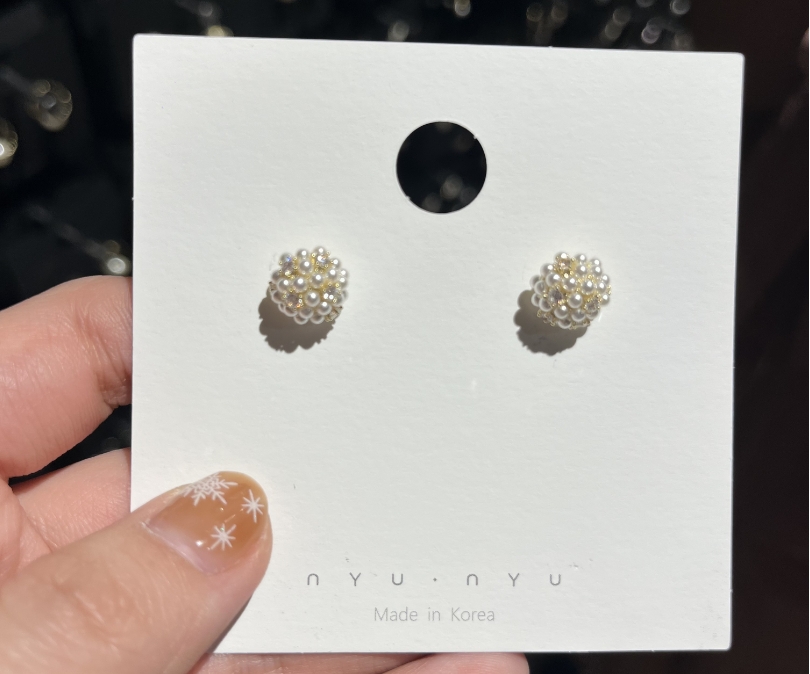 铜合金耳饰 韩国购 小珠球形 耳环