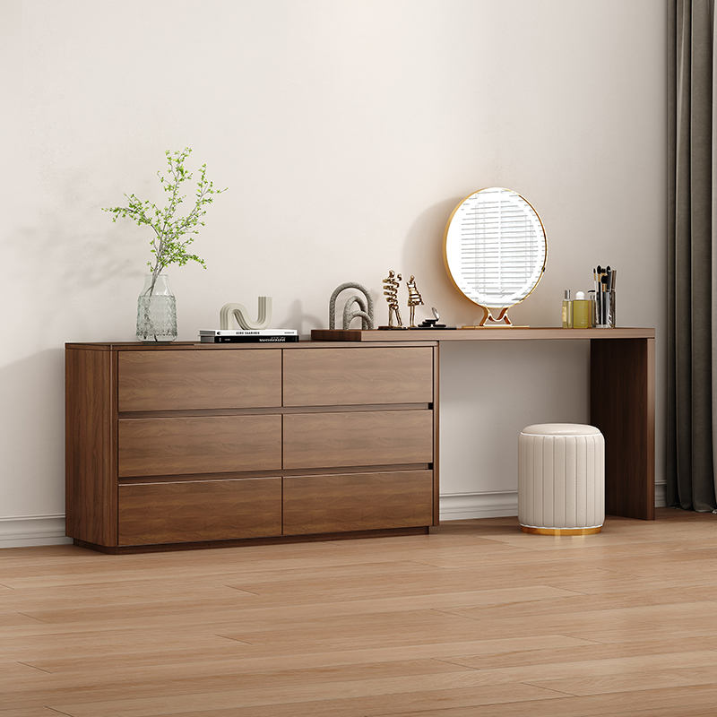 实木梳妆台家用卧室主卧一体化妆桌简约中式爆款可伸缩轻奢客厅