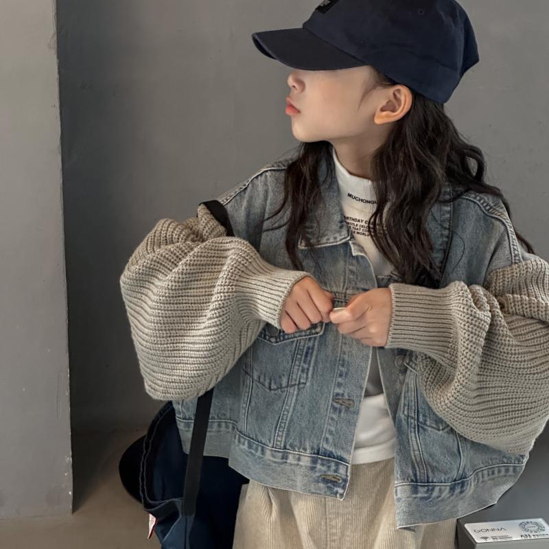 巴拉甄选韩国童装女童牛仔外套爆款洋气时尚2023儿童秋装外套男童