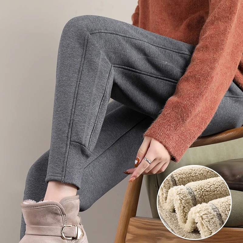 孕妇裤子秋冬季时尚潮妈加绒加厚外穿运动裤束脚哈伦打底卫裤女冬