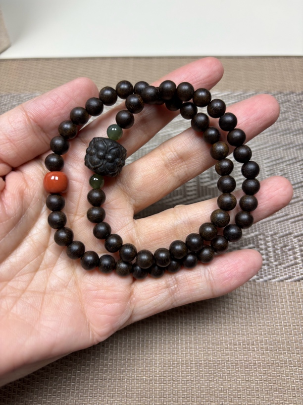 越南芽庄白奇楠玉化沉水料手串