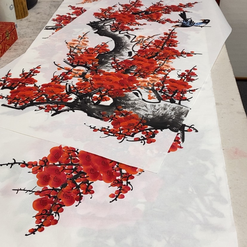 【闪购商品】绘画辉****窗两幅梅花