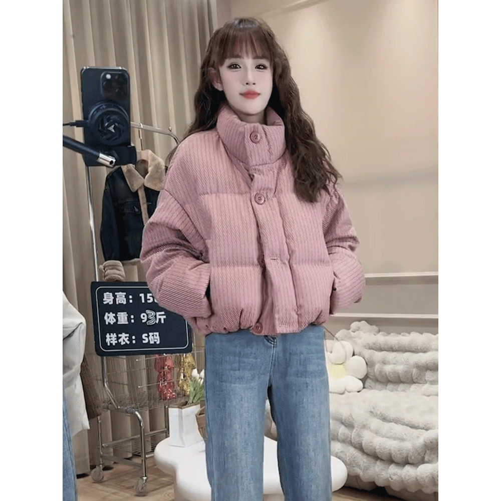 加厚羽绒服外套女2023年冬新款小个子短款羽绒服百搭时尚纯色上衣