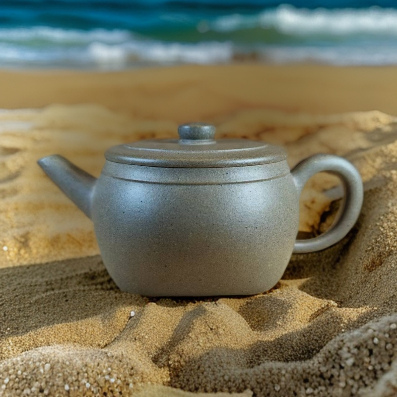 宜兴紫砂壶 纯手工 半手工制天地方圆 四方壶青灰泥 泥壶 青灰泥