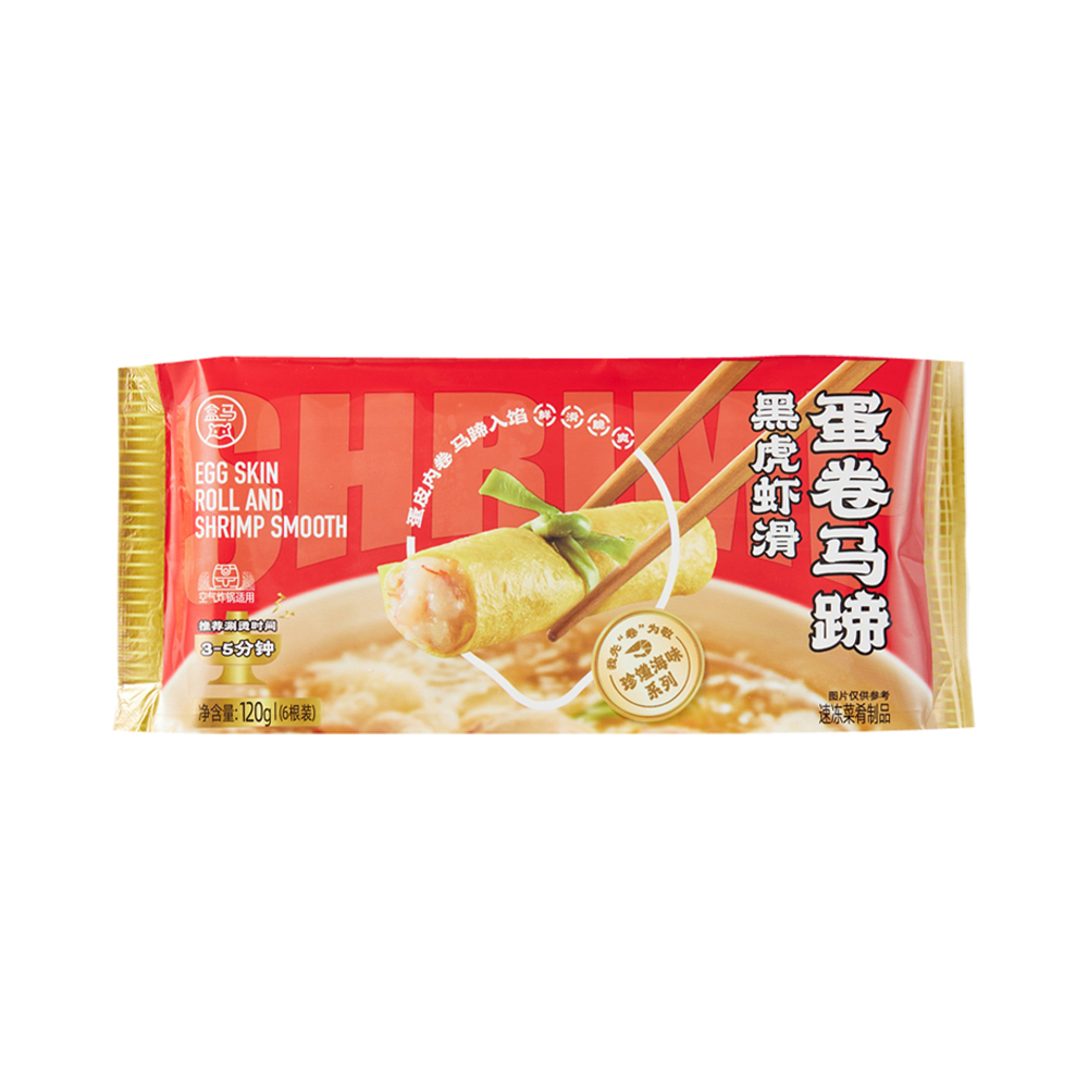 盒马 蛋卷马蹄黑虎虾滑 120g