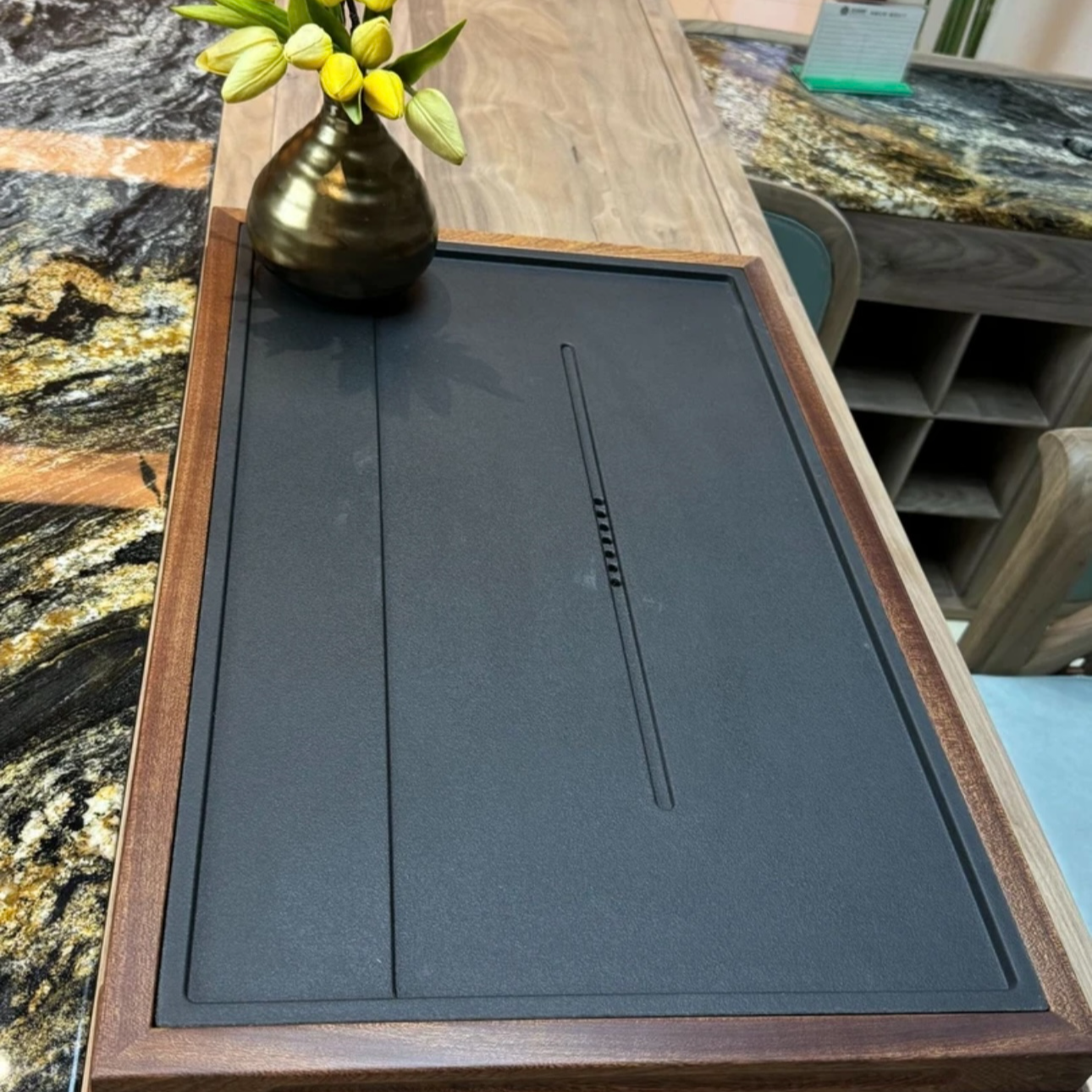 fanghua/茶台配件石茶盘家用简约65*41*5