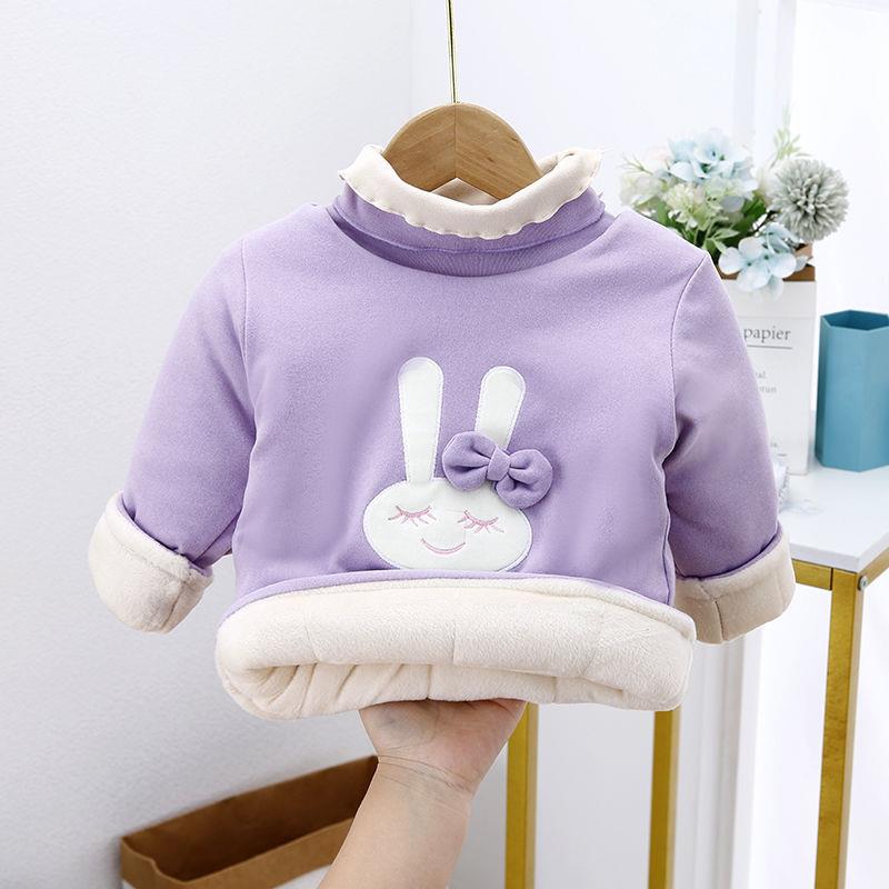 韩版女宝加厚棉袄优质棉打底卫衣女童冬季保暖套头高领内丹棉袄潮