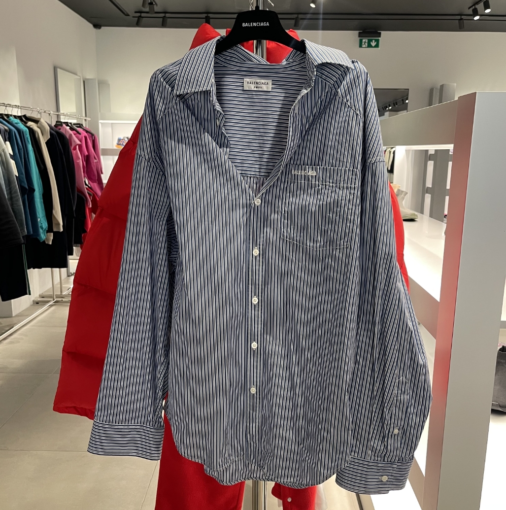 全新未使用 Balenciaga/巴黎世家 奥莱 字母标条纹衬衫 3-4周到