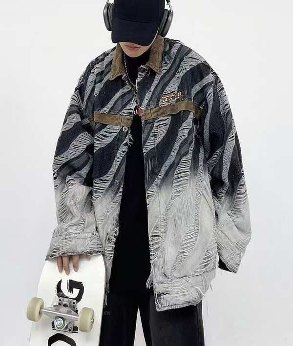 JIN·101~150新款外套网红复古宽松机车休闲款春秋牛仔外套