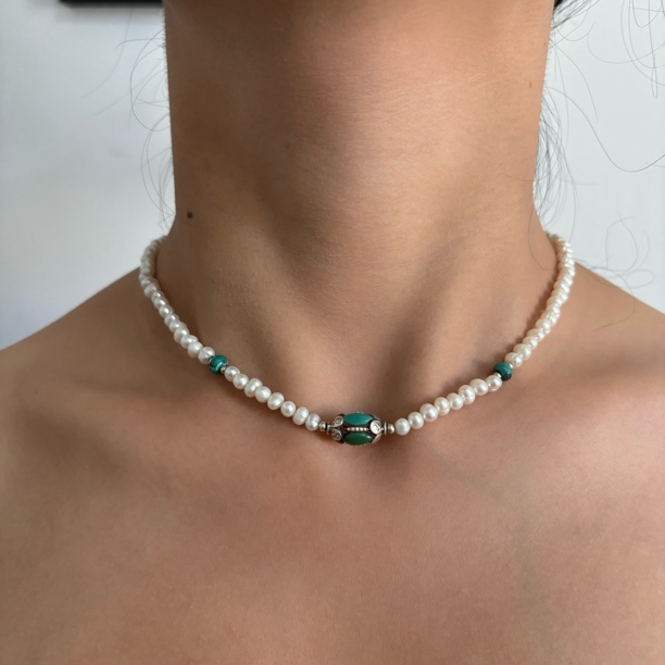 吊坠925银亚克力 锁骨链 精美 夏日必备 复古轻奢