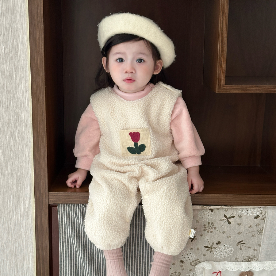 女宝宝超萌连体衣秋冬装婴儿衣服加绒加厚毛毛背带裤哈衣宝宝爬服