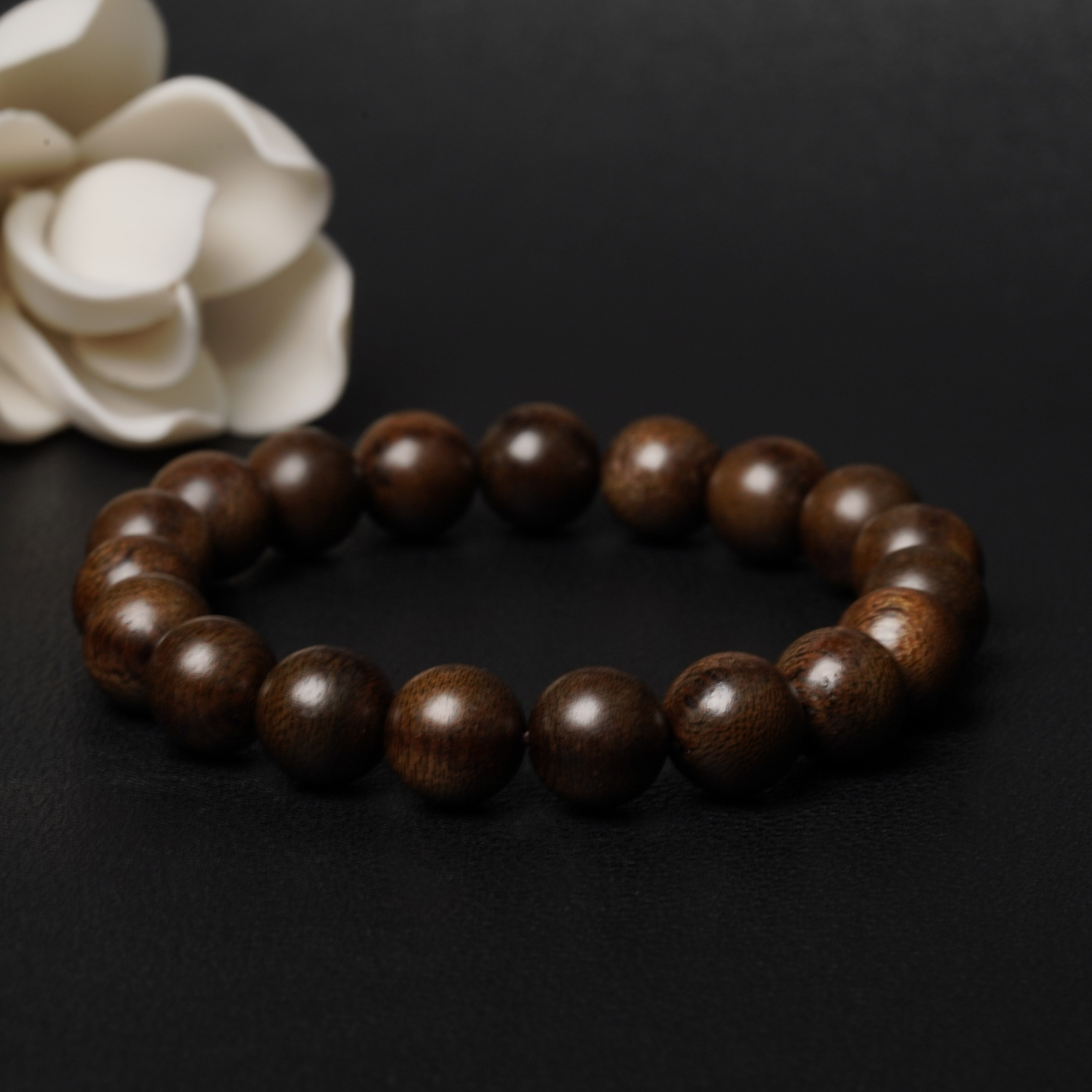 【Lily】Z028沉香沉水莺歌绿奇楠1.2单圈圆珠手串