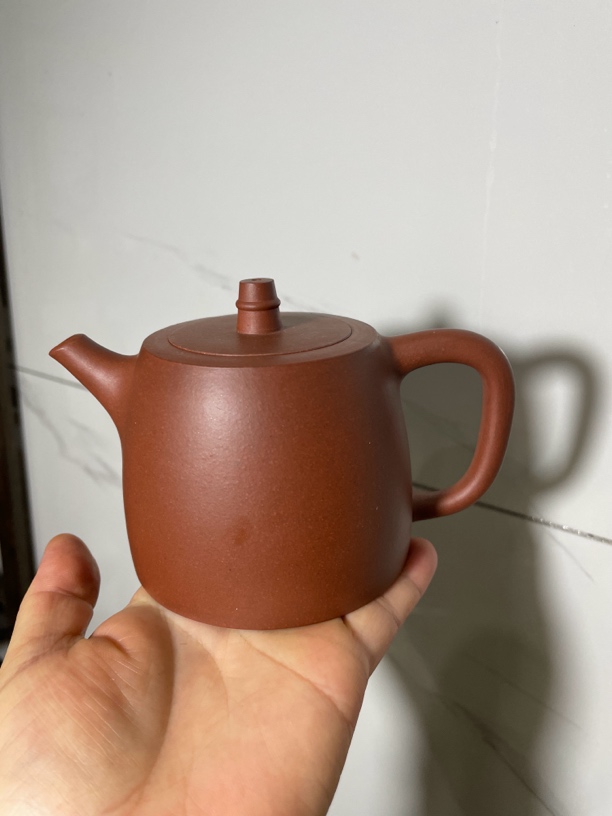 宜兴原矿紫砂壶，汉铎壶，黄龙山清水泥，260cc，半手工制作