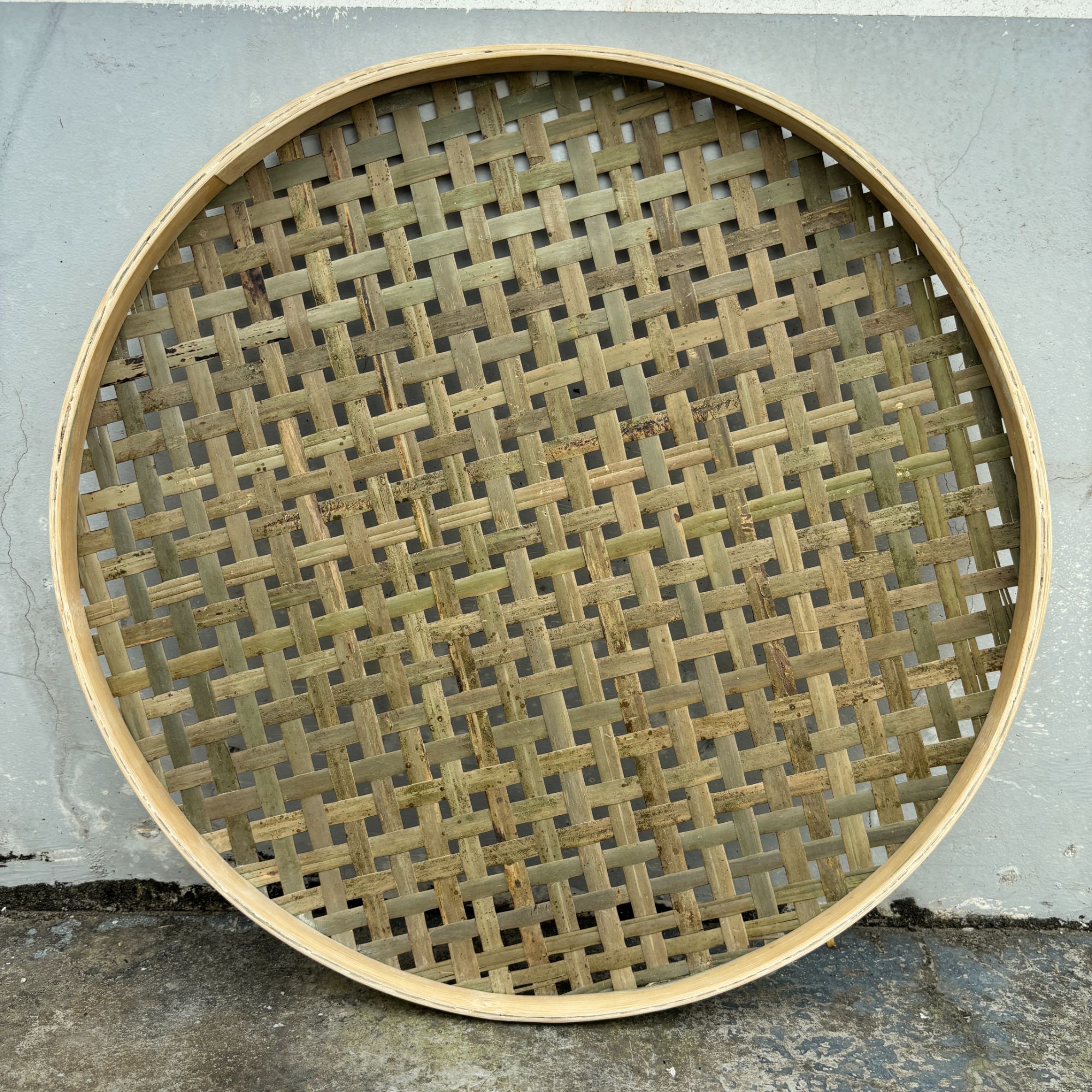 留青有孔70公分簸箕手工竹制品 家用可晾晒盛放多种美食