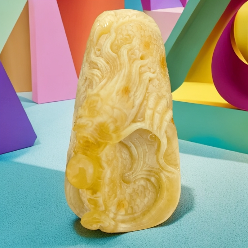 蜜蜡双面雕刻吊坠手把件