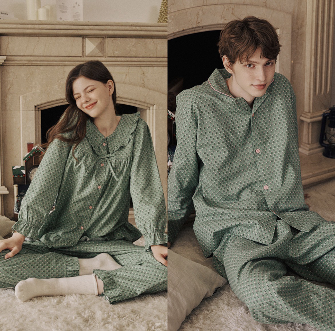 延吉优佰家/EV新款情侣款上下分体睡衣ev3042