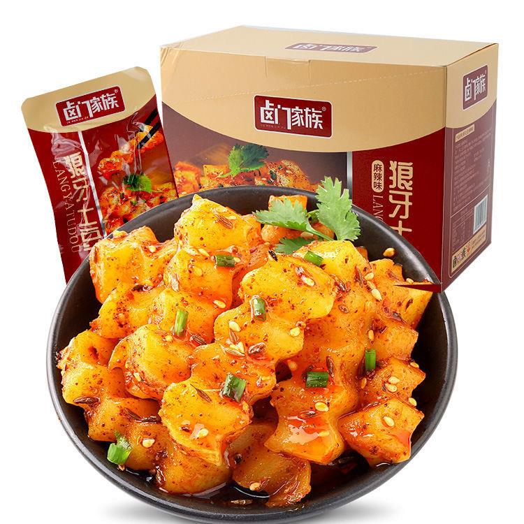 卤门家族狼牙土豆蔬菜零食小吃烧烤味土豆片川麻辣特产休闲食笋1g