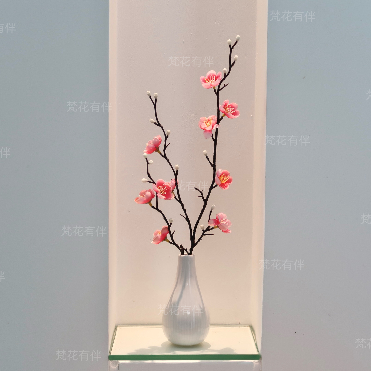腊梅花仿真花束树枝梅花新中式茶几摆件家居装饰客厅玄关花艺摆件