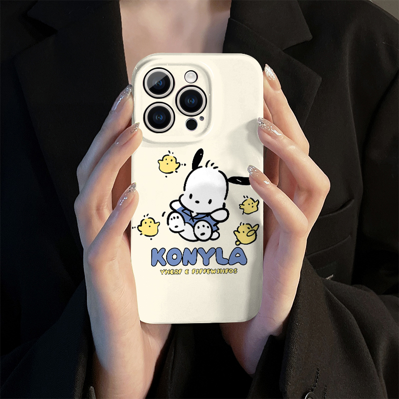 蓝色衣服小狗适用苹果15华为荣耀oppo精孔全包菲林手机壳硬壳vivo
