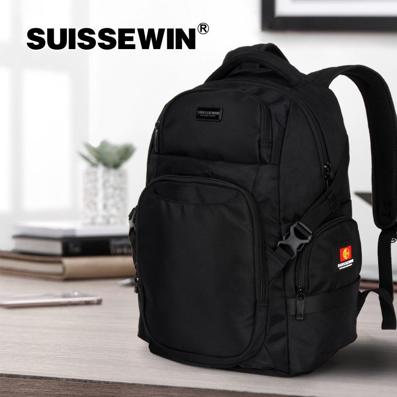 SUISSEWIN男士大容量专用通勤大学生电脑背包双肩包SN99673