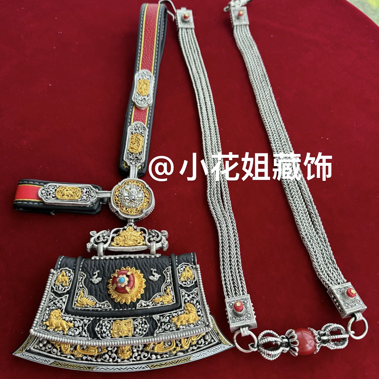 24新款男士藏族特色手工白铜加银腰链挂件套装搭配超值好物