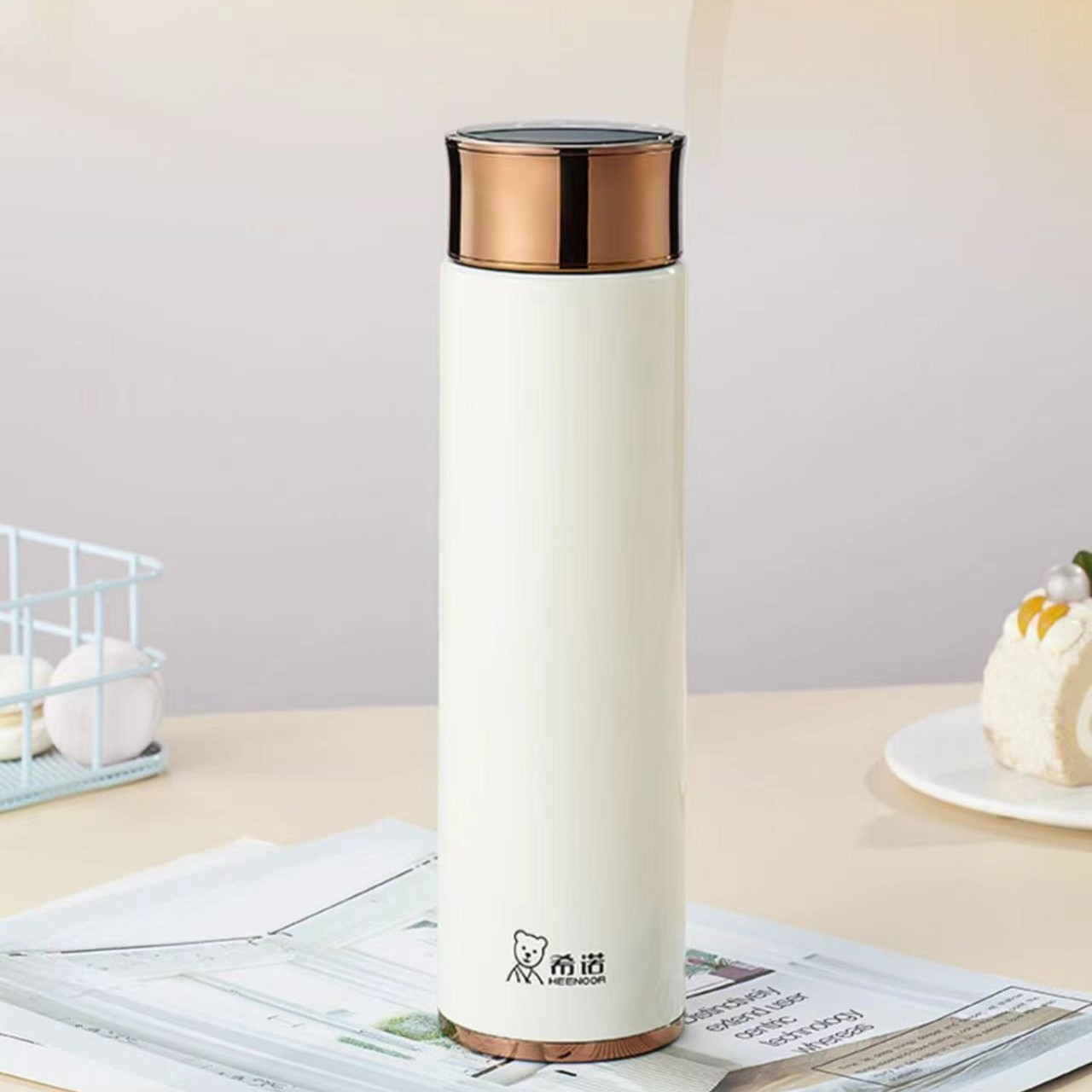 希诺真空保温杯高档宫廷风女士车载水杯高档礼盒送礼自用元旦礼物