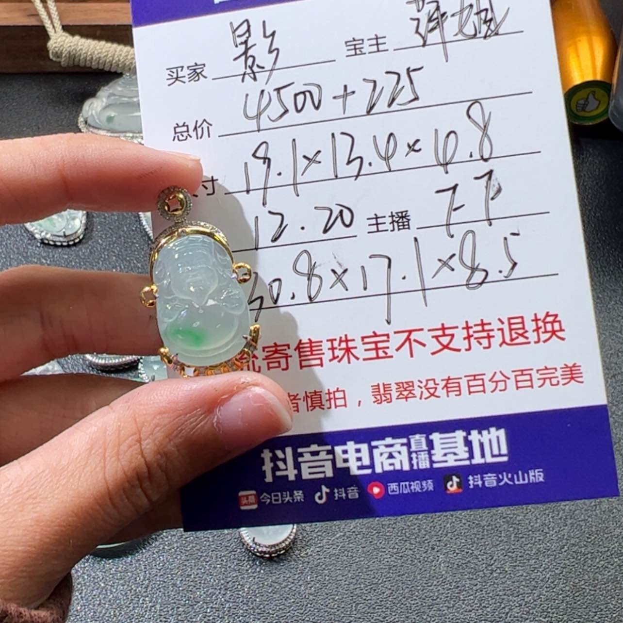 【闪购商品】翡翠颈饰18K金镶嵌影